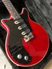 Left-handed Guild BM Brian May Wine Red Electric Guitar 3 single Pickups BURNS Tremolo Bridge 6 Switch Chrome Hardware Free Shipping