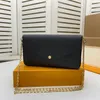 Taubengraue Tasche mit mehreren Ketten, Empreinte-Leder mit kräftigem cremefarbenem Blumendruck, Umschlag-Umhängetasche, abnehmbare goldene 3-Multi-Clutch