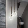 Moderna lampada a sospensione a LED per sala da pranzo Apparecchio a sospensione Oro spazzolato Hanglamp Cucina Isola Bar Apparecchio di illuminazione AC 100-240 V