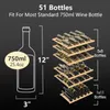US-Bestrag 51Bottles / 24-Zoll-Getränke- und Weinkühler, Dual-Zone-Weinkühlschrank mit Edelstahl-gehärtetem Glastür A01