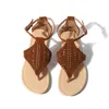 Letnie buty damskie płaskie komfort wydrążenia stringi sandały rozmiar 35-43