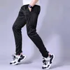 Calça esportiva homens que correm calças zíper de bolso de futebol de futebol de futebol treinando calças de ginástica solta de legging de legging