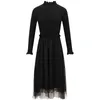 Gorąca Sprzedaż Kobiety Zima Sukienka Dla Kobiet Luksusowy Designer Sweter Gaza Sukienki Czarny Morelowy Dresy Lady Lady Lace Gwiazdy Odzież