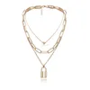 Stacking Lock Heart Halskette Chokers Silber Goldketten Mehrschichtiger Wickelkragen Halsketten für Frauen Mode Schmuck Will und Sandy Gift