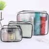 Clear Toiletry Bag Waterproof PVC Zippered Carry Pouch Portable Makeup Bag Organizer Bag Set for Travel