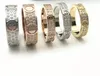 Joias da moda anel de amor de aço de titânio com diamante completo para homens e mulheres anéis de ouro rosa para amantes casal presente de joias