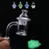 最新の4mmの厚さ25mm XLのスプラッシュ石英バンジャーネイルサイクロン紡績炭帽とTerp Pearl InsertのDab Rig Bong