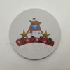 Sztuczna ceramika Kubek Coaster Boże Narodzenie Xmas Cartoon Printing Santa Snowman 2020 Okrągłe Non Slip Cup Cup Mata Coffee Coverers T2I51670