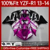 Rose Black OEM Kit de feiras para Yamaha YZF-R1 YZF R1 YZF1000 2013-2014 Moto Bodywork 97NO.95 1000CC YZF R1 1000 CC YZFR1 13 14 YZF-1000 2013 2014 Ólimo de Molde de Injeção