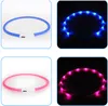 70cm LED Pet Dog Collar Rechargeable USB Adjustable Flashing Cat Puppy Collar Safety In Night Fits All Pet Silicone Dogs Collars SN1657