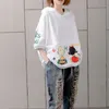95% katoen Tee Shirt Femme Tops Zomer Korea Mode Vrouwen Korte Mouw Losse Print T-shirt Hooded Casual T-shirts Plus Size S785 201028