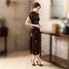 Plus Size S-6XL Traditionele Chinese jurken Cheongsam Dragon Phoenix Lange Qipao Jurk Sexy Split Tang Kostuum Dame Banket Qipao LJ200827