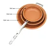 TEENRA Non-stick Copper Frying Pan Kitchen Skillet With Ceramic Coating And Induction Cooking Oven Dishwasher Safe 201223