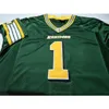 2604 Edmonton Eskimos 1 Warren Moon White Green Real Full Embodery College Jersey Size S4XL 또는 사용자 정의 이름 또는 번호 jerse9133865