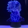 Quindi todoroki faccia anime anime il mio eroe accademia design a led lampada luminosa per bambini bambini decorazioni per la camera da letto lampada da tavolo acrilico regalo 267w