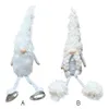 Большие рождественские украшения Длинные ноги Санта -безличная кукла белая фигурки y201020
