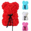 Rose Teddy Bear Valentinsdag Gåva 25cm Blommabjörnar Konstgjorda dekoration Julklappar till kvinnor Alla hjärtansgift WLL949