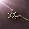 1pcs geometry Caffeine Molecule Necklace Chemical Molecules pendant Necklace Science Structure Chemistry Necklaces for Nurse Jewelry