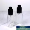 Bouteille vide en verre Transparent pour Lotion, cosmétique, soins de la peau, huile essentielle, récipient d'emballage avec pompe noire, 30/50ml