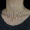 Mode Vrouwen Meisje Sieraden Leuke Mooie Maan Ster Sterrenhemel Charms Drop Choker Ketting 2021 Nieuwe Trendy243O