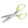 Accessoires de cuisine Ciseaux Multi Fonction Outils de cuisson 5 couches Clipper Scallion Herb Spices Scissor Ménage Pratique Nouveau 5 5lt G2