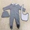 Neugeborene Baby Jungen Mädchen Kleidung Luxus Brief 100% Baumwolle Langarm Overalls Säuglingsspiel Casual Baby Kleidung Sets