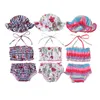 Été petite fille maillots de bain trois pièces enfants bébé filles floral pastèque léopard imprimé Bikini maillot de bain sangle haut + court + chapeau enfants nager plage maillots de bain