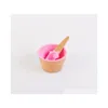 Kids Ice Cream Bowls Cup Couples Bowl Gifts Dessert Container Holder With Spoon Best Children Gift Supply Eea560 66Xek