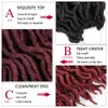 Ombre Tanrıça Sahte LOCS 18inch Sentetik Örgü Saç Uzantıları Yumuşak Dreads Dreadlocks Saç Dalgalı Tığ Saç Dreads dreadlocks