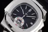 Новый 3KF 5980 CH28-520C Автоматический хронограф мужские часы стальные D-синие текстуры циферблат черная кожа Лучшее издание секундомер PURETIME PTPP A1