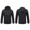 Outdoor T-Shirts 4 Areas Electric Heated Jackets USB Heating Coat Hooded Jacket Men Women Winter Thermal Warmer