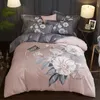 Pościel Bawełna Zestaw Amerykański Kwiat Pościel Zestaw Pościel Bohemia 100% Bawełna Duvet Cover + Flat Sheet + Poszewka 4 SZTS King Queen Bed Set 201021