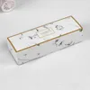 Luxury Graceful Thank You Marble Paper Package Box For Handmade Baking Biscuit Cake Macaron Gift Box For Wedding