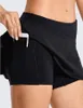 Lu-07 Saias de Tênis Plissadas Roupas de Ioga Saia Roupas de Ginástica Feminina Running Fi Golfe Roupa Interior Calças Shorts Esportes Curto Cintura Traseira Respirável design885yy