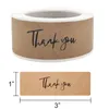 120pcs Roll Thank You Paper Adhesive Stickers Handmade Label Business Gift Box Baking Envelope Bag Decor