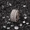 Вращающееся кольцо с бриллиантом, модное кольцо в стиле хип-хоп, ювелирные изделия, мужские золотые, серебряные кольца, Iced Out Rings302l