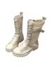 Botas 2021 Primavera Outono Mulheres Sapatos de Lona Casuais Alto Alto Long Lace-Up Zipper confortável sneakers1