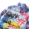 Hip Hop Jacket Parka Colorful Graffiti Streetwear Men Windbreaker Harajuku Winter Padded Coat Puffer Warm Outwear 201119