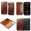 Business Retro Flip Leather Wallet Cell Phone Cases for Iphone 6 7 8plus X Xr 11 12 13 Pro Max Samsung S20 Note 20