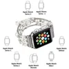 Cinturini intelligenti con cinturino con diamanti moda donna Cinturini per Apple Watch 7 6 Cinturino in acciaio inossidabile per Iwatch 38mm 42mm 41mm 45mm Connettore cinturino per orologio con perle artificiali
