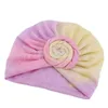 Baby Tie Dye Donuts Cappelli Cappelli annodati Fasce per bambini India Cappellini Neonate Slouchy Berretti Berretto con teschio Baby Turban Head Wraps DB448