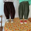 MILANCEL automne enfants vêtements pantalons en velours côtelé solide garçons pantalons filles coréennes cheville longueur pantalon 211224