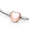 925 Sterling Silver Beaded Strands Heart Snake Chain Bracelet for Pandora Beaded Women's Jewelry Fashion Designer