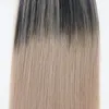 Mänskligt hår väva Ombre färgämne Färg Brasilianska Virgin Haft Weft Bundle Extensions Balayage Två ton 1B # till # 18 Höjdpunkter Hår