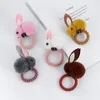 Animal bonito anel de coelho bola de borracha feminina elásticos coreano headwear crianças acessórios de cabelo ornamentos