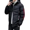 Fashion Fit Hooded Men Parkas Slim Solid Color Mens Coat Casual Thick Windbreakers Winter Outwear Male Cotton Padded 12 201127