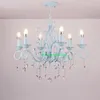 American bedroom village restaurant Mediterranean Cafe style chandelier stairs Jane retro Wrought Iron crystal Chandelier lamp