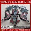 Flammes rouges OEM Bodys Pour HONDA CBR 600 RR CC F5 600CC 2007 2008 Carrosserie 70No.141 CBR600 RR CBR 600RR 600F5 CBR600RR 07 08 CBR600F5 2007-2008 Carénages de moulage par injection