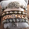 RH Fashion Boho smycken Tillbehör Stone Pärledarmband 5 st stack armband Bangle Set for Peace Bohemian smycken Gift250i