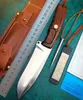 Promotion Outdoor Survival Straight Knife N690 Satin Blades Full Tang Rosewood Handtag Fasta bladknivar med lädermantel och detaljhandel